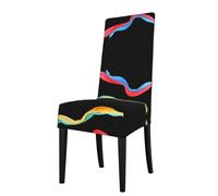 GGNKDL Colorful Scarfs Fluttering in The Wind Prints Restaurant Chair Covers are Detachable, Super Elastic, and Washable, Suitable for Kitchens