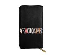 GGNKDL Cool English letters printing Women's leather long handheld wallet large capacity credit card zipper bag