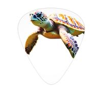 GGNKDL Coral bottom sea turtle Prints Guitar plectrum 12 pieces with three thickness plectrum combinations suitable for bass and ukulele