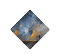 GGNKDL Countryside under the stars prints 6-piece Square car air freshener with hanging type car accessories