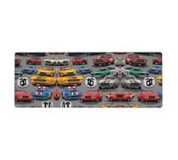 GGNKDL Crazy Retro Cars Prints Gaming Mouse pad XXL Large Mouse Mat Long Extended Mouse Pad Desk Mat Non-Slip Rubber Mice Pads Stitched Edges Thin Pad 31.5 x 11.8 x 0.12 in