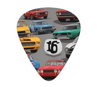 GGNKDL Crazy Retro Cars Prints Guitar plectrum 12 pieces with three thickness plectrum combinations suitable for bass and ukulele