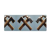 GGNKDL Crossed Hammers Prints Gaming Mouse pad XXL Large Mouse Mat Long Extended Mouse Pad Desk Mat Non-Slip Rubber Mice Pads Stitched Edges Thin Pad 31.5 x 11.8 x 0.12 in