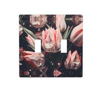 GGNKDL Crystal Pink Tulips printing Switch cover decorative wall panel suitable for residential and commercial areas 4.5x4.5 In