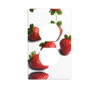 GGNKDL Crystal Strawberry printing Dual socket wall panel household power cover durable for decorative sockets and switches