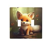 GGNKDL Cute Baby Fox printing Switch cover decorative wall panel suitable for residential and commercial areas 4.5x4.5 In