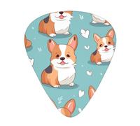 GGNKDL cute corgi Prints Guitar plectrum 12 pieces with three thickness plectrum combinations suitable for bass and ukulele