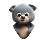 GGNKDL Cute little grizzly bear Prints Guitar plectrum 12 pieces with three thickness plectrum combinations suitable for bass and ukulele