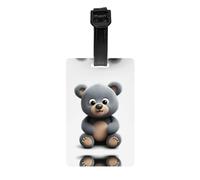 GGNKDL Cute Little Grizzly Bear Prints Luggage Tags and Travel Bag Tags are Suitable for Both Men and Women to Prevent Luggage