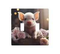 GGNKDL Cute young pig printing Switch cover decorative wall panel suitable for residential and commercial areas 4.5x4.5 In