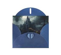 GGNKDL Dark Horror Castle Prints Greeting Card - High-End Pearlescent Paper With Dazzling Sparkling Effect