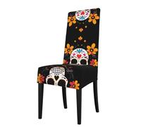 GGNKDL Day of The Dead Prints Restaurant Chair Covers are Detachable, Super Elastic, and Washable, Suitable for Kitchens