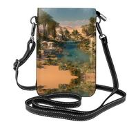GGNKDL desert oasis printing Crossbody bag, mobile phone bag, women's small wallet, a practical gift suitable for going out, exercising, and shopping