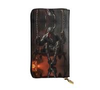 GGNKDL Devil on the swing printing Women's leather long handheld wallet large capacity credit card zipper bag