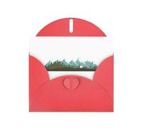 GGNKDL Distant Snow-Capped Mountains Prints Greeting Card - High-End Pearlescent Paper With Dazzling Sparkling Effect