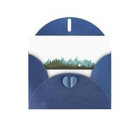 GGNKDL Distant Snow-Capped Mountains Prints Greeting Card - High-End Pearlescent Paper With Dazzling Sparkling Effect
