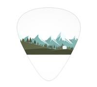 GGNKDL Distant snow-capped mountains Prints Guitar plectrum 12 pieces with three thickness plectrum combinations suitable for bass and ukulele