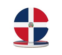 GGNKDL Dominican Republic Printing Car Coasters 2 Absorbent Ceramic Anti Slip Beverage Pads, car Decorations