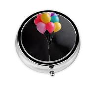 GGNKDL Dream Balloon Prints Round Mini Pill Box with 3 compartments for Pill Storage and Portable Travel