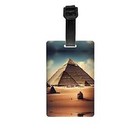 GGNKDL Dreaming of The Pyramids of Khufu Prints Luggage Tags and Travel Bag Tags are Suitable for Both Men and Women to Prevent Luggage