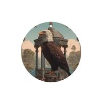 GGNKDL Eagle on the Pavilion prints 6-piece Round Shape car air freshener with hanging type car accessories