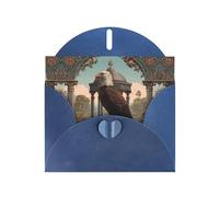 GGNKDL Eagle On The Pavilion Prints Greeting Card - High-End Pearlescent Paper With Dazzling Sparkling Effect