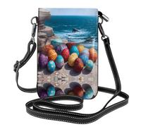 GGNKDL Easter Eggs on the Coast printing Crossbody bag, mobile phone bag, women's small wallet, a practical gift suitable for going out, exercising, and shopping