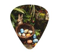 GGNKDL Easter Treasures in the Garden Prints Guitar plectrum 12 pieces with three thickness plectrum combinations suitable for bass and ukulele