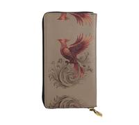 GGNKDL Elegant Phoenix printing Women's leather long handheld wallet large capacity credit card zipper bag