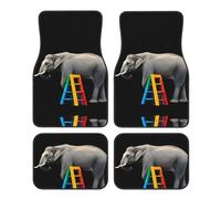 GGNKDL Elephant on Colorful Ladder Printing Car Floor mats with Anti Slip Front and Rear are Suitable for Cars, Trucks and SUV