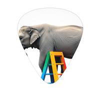 GGNKDL Elephant on colorful ladder Prints Guitar plectrum 12 pieces with three thickness plectrum combinations suitable for bass and ukulele