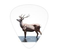 GGNKDL Elk stepping on the water Prints Guitar plectrum 12 pieces with three thickness plectrum combinations suitable for bass and ukulele