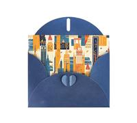 GGNKDL Empire State Building Prints Greeting Card - High-End Pearlescent Paper With Dazzling Sparkling Effect