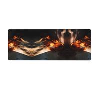 GGNKDL Fallen Leaves in The Light Prints Gaming Mouse pad XXL Large Mouse Mat Long Extended Mouse Pad Desk Mat Non-Slip Rubber Mice Pads Stitched Edges Thin Pad 31.5 x 11.8 x 0.12 in