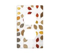 GGNKDL Falling leaves in autumn printing Dual socket wall panel household power cover durable for decorative sockets and switches