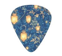 GGNKDL fireflies and lantern Prints Guitar plectrum 12 pieces with three thickness plectrum combinations suitable for bass and ukulele