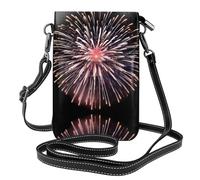 GGNKDL Fireworks blooming in the night sky printing Crossbody bag, mobile phone bag, women's small wallet, a practical gift suitable for going out, exercising, and shopping