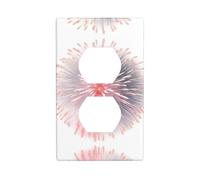 GGNKDL Fireworks blooming in the night sky printing Dual socket wall panel household power cover durable for decorative sockets and switches