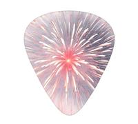 GGNKDL Fireworks blooming in the night sky Prints Guitar plectrum 12 pieces with three thickness plectrum combinations suitable for bass and ukulele