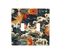GGNKDL fish leap dragon gate printing Switch cover decorative wall panel suitable for residential and commercial areas 4.5x4.5 In