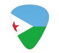 GGNKDL Flag of Djibouti Prints Guitar plectrum 12 pieces with three thickness plectrum combinations suitable for bass and ukulele