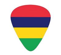 GGNKDL Flag of Mauritius Prints Guitar plectrum 12 pieces with three thickness plectrum combinations suitable for bass and ukulele