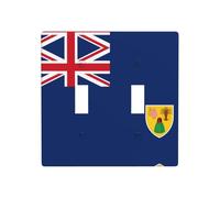 GGNKDL Flag of the Turks and Caicos Islands printing Switch cover decorative wall panel suitable for residential and commercial areas 4.5x4.5 In