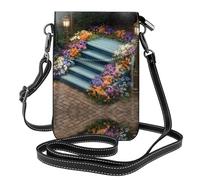GGNKDL Flower bed on the steps printing Crossbody bag, mobile phone bag, women's small wallet, a practical gift suitable for going out, exercising, and shopping