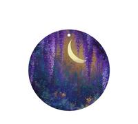 GGNKDL Flowering vines under the moon prints 6-piece Round Shape car air freshener with hanging type car accessories