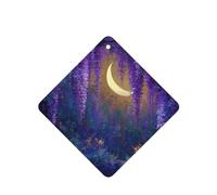 GGNKDL Flowering vines under the moon prints 6-piece Square car air freshener with hanging type car accessories