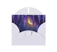 GGNKDL Flowering Vines Under The Moon Prints Greeting Card - High-End Pearlescent Paper With Dazzling Sparkling Effect