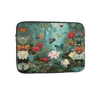 GGNKDL Flowers in The Rainforest Pattern Shockproof Portable Laptop Sleeve Bag 10 inch for Men Women Business Travel, Office Daily Use