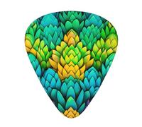 GGNKDL Fluorescent pineapple scales Prints Guitar plectrum 12 pieces with three thickness plectrum combinations suitable for bass and ukulele