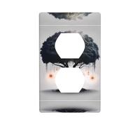 GGNKDL Fluorescent Tree printing Dual socket wall panel household power cover durable for decorative sockets and switches